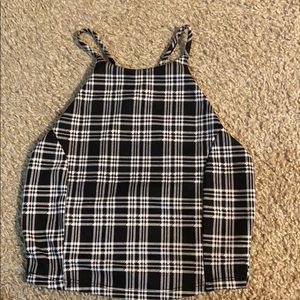 Fashion Nova Plaid Cropped Tank Top